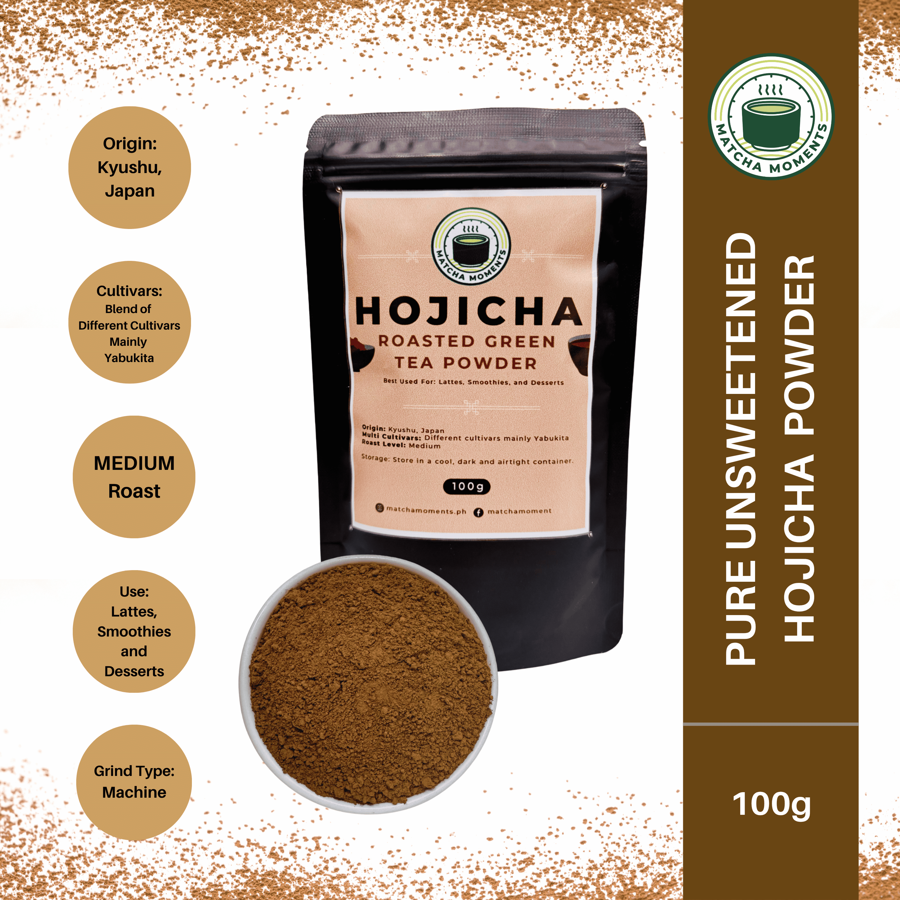 Hojicha Powder - Kyushu MEDIUM Roast