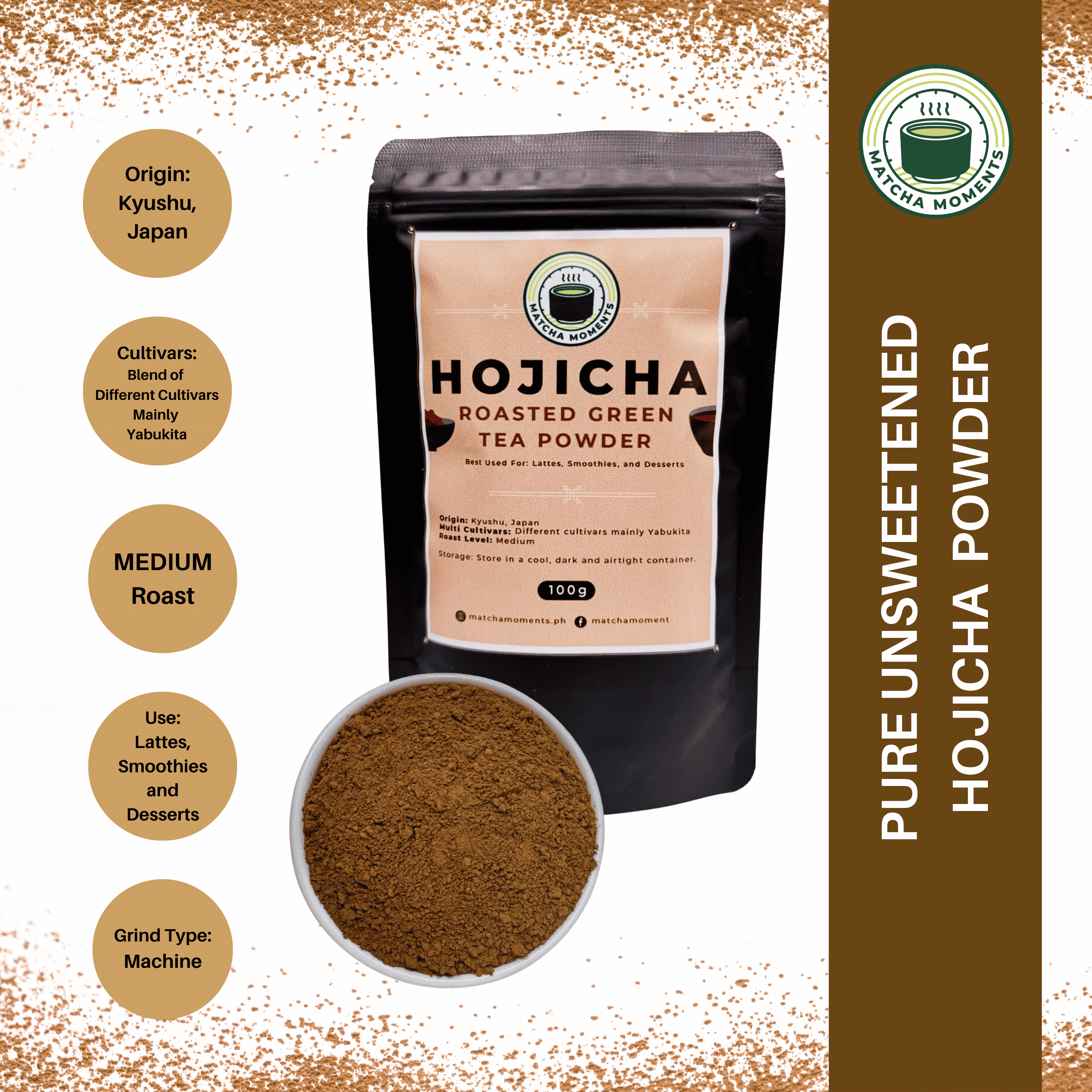 Hojicha Powder - Kyushu MEDIUM Roast