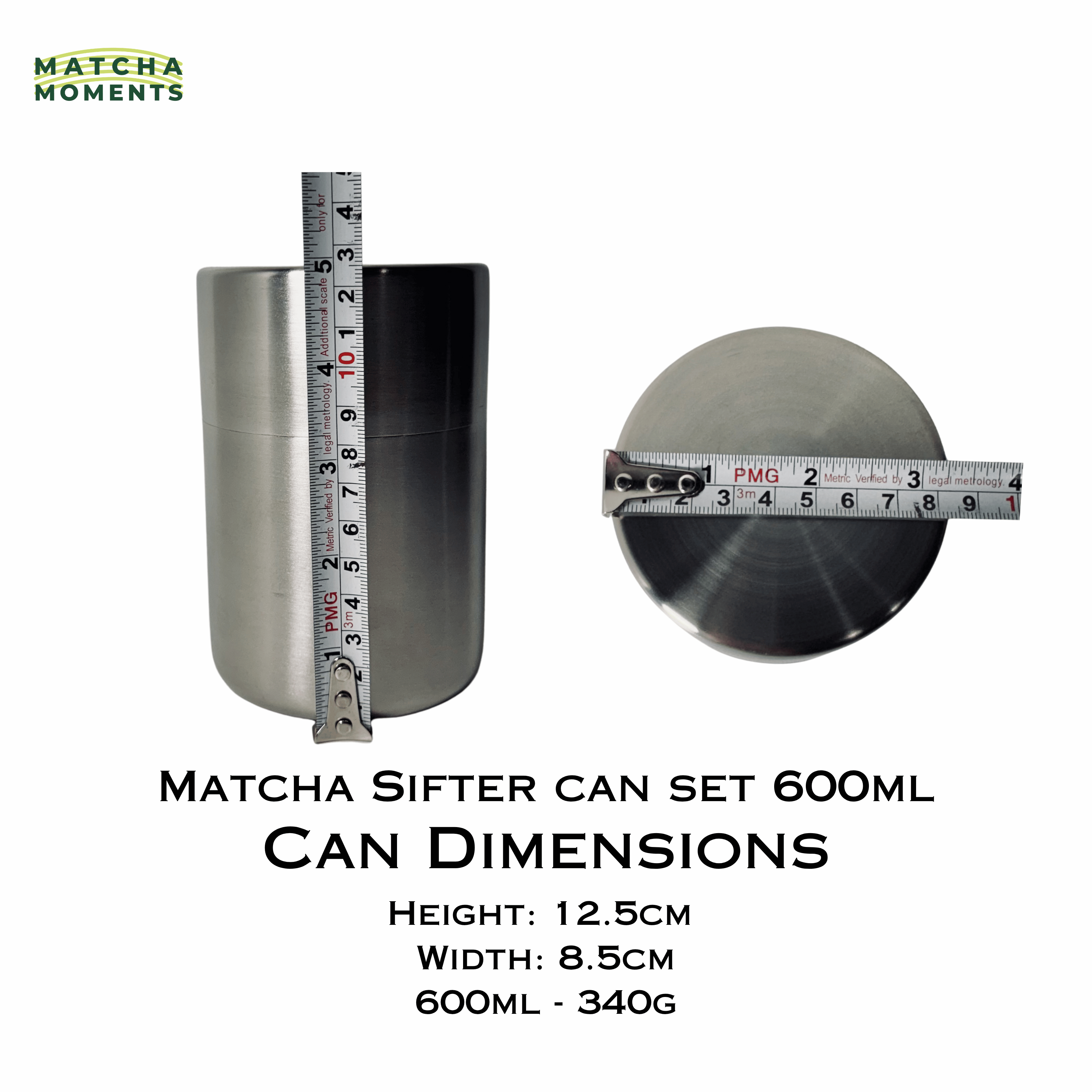 Matcha Sifter Can Stainless Steel Set 600ml 300ml