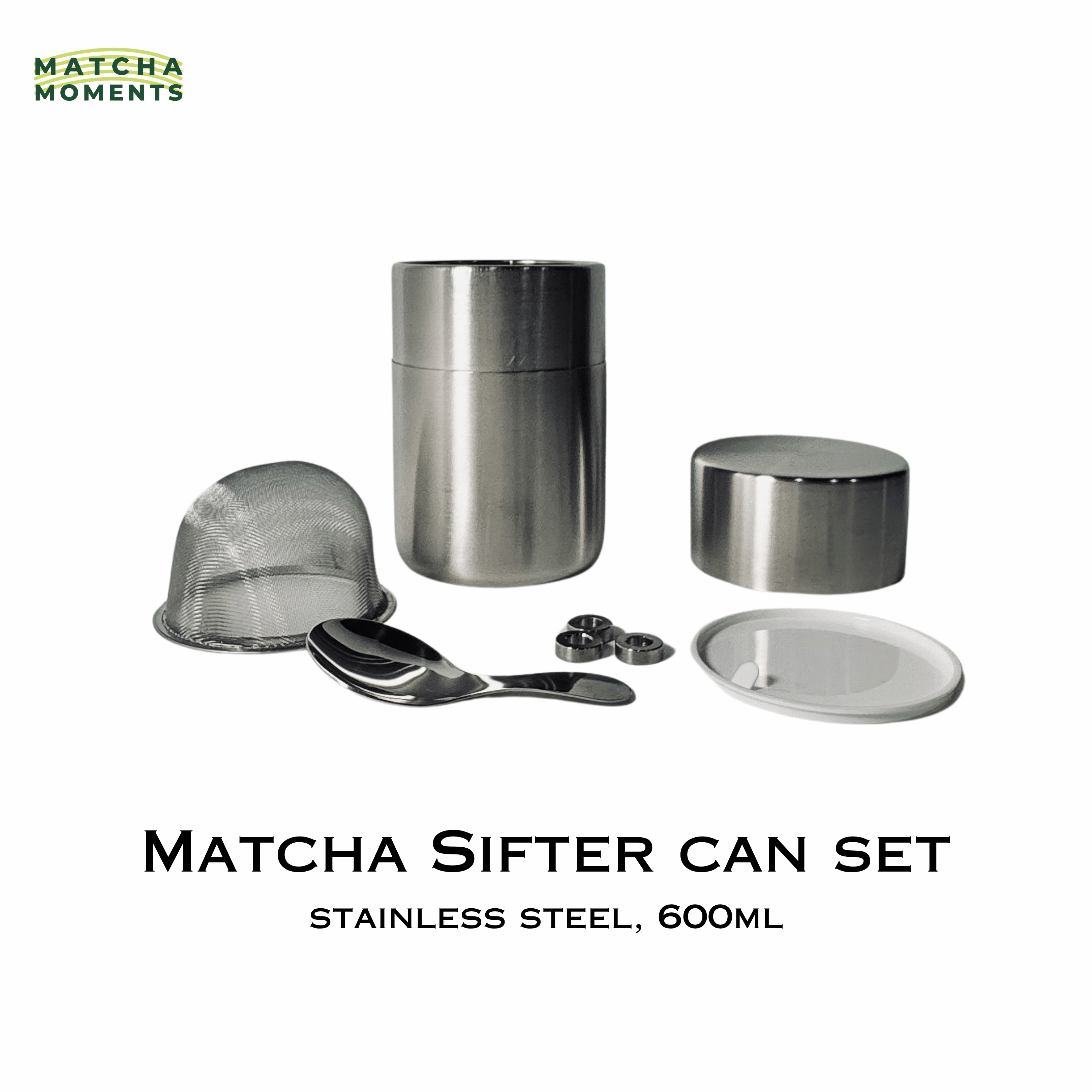 Matcha Sifter Can Stainless Steel Set 600ml 300ml