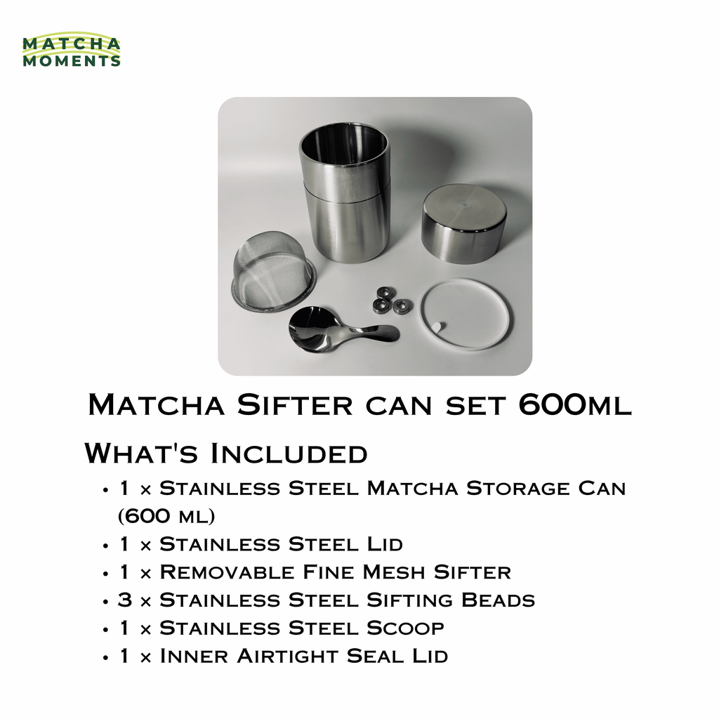 Matcha Sifter Can Stainless Steel Set 600ml 300ml