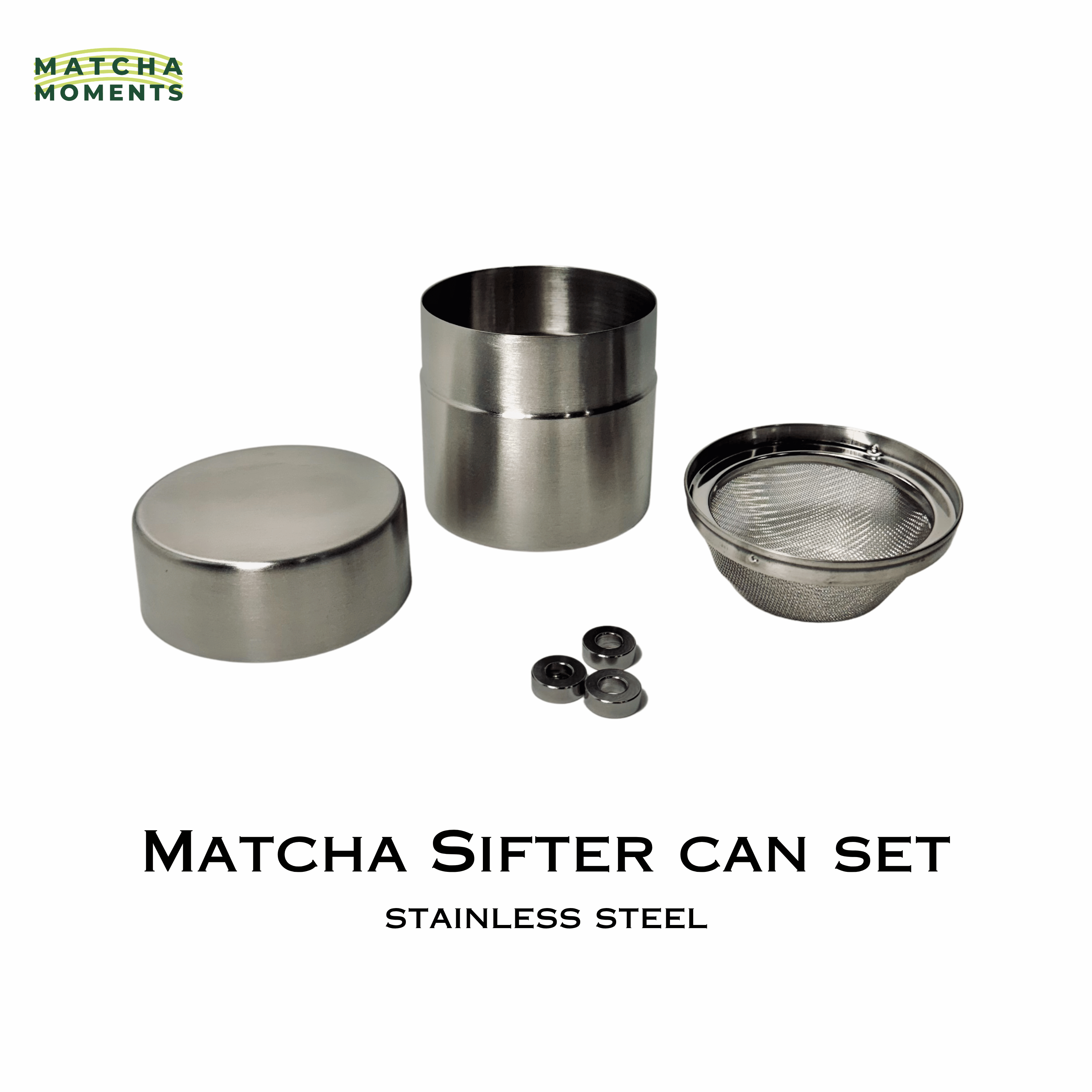 Matcha Sifter Can Stainless Steel Set 600ml 300ml